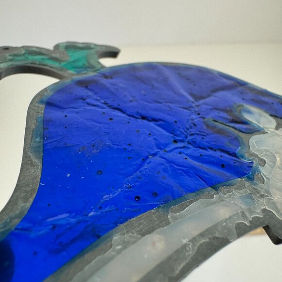 Vtg Whale Blue Suncatcher Acrylic Resin Metal Frame Beach Ocean w Hook Hole READ - Picture 12 of 13